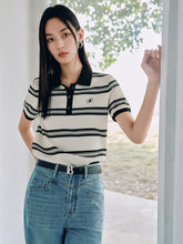 Women's Colorblock Striped Polo T-Shirt